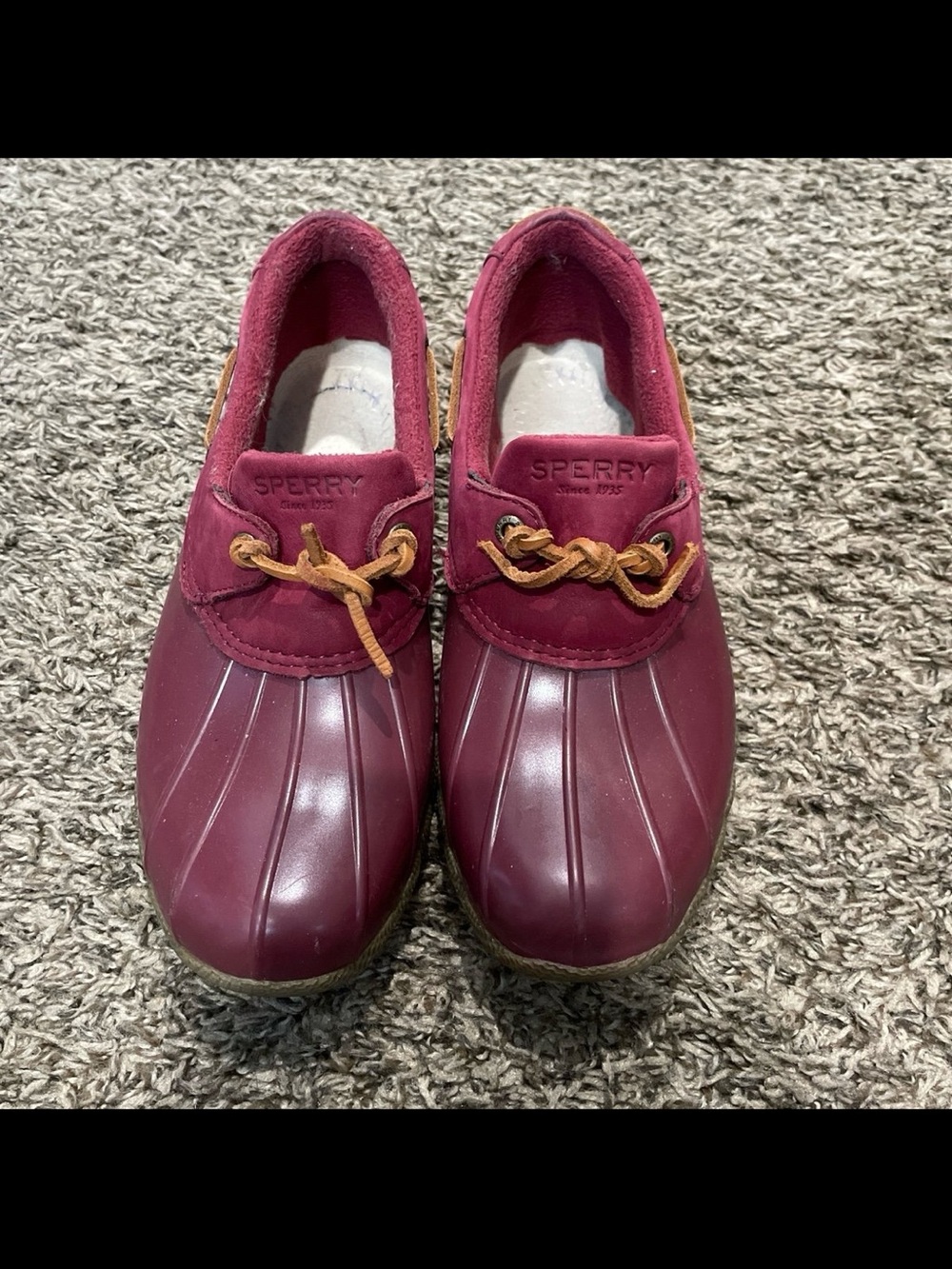 Sperry saltwater duck boots, burgundy women’s size 9